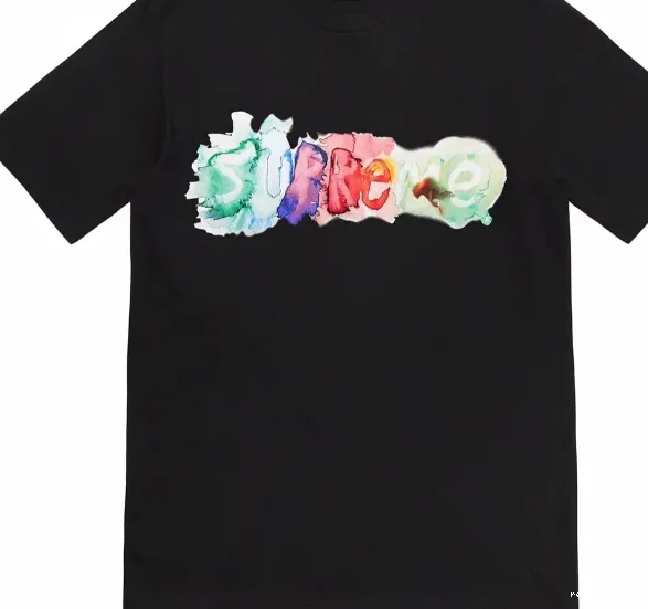 23SS Watercolor L M and S Black Color Letter TEE XL WATERCOLOR T-shirt Ink White sleeved Short 0607
